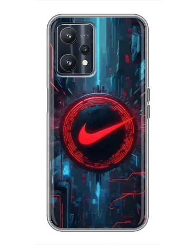 Чехол для Realme 9 с картинкой «Техногенный стиль Nike»
