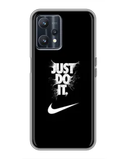Чехол для Realme 9 с картинкой «Текстовый принт Nike»
