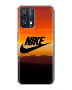 Чехол для Realme 9 с картинкой «Nike — вечерний горизонт»