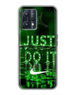 Чехол для Realme 9 с картинкой «Зеленый неоновый Nike»