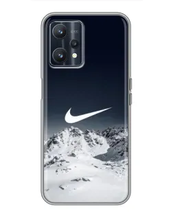 Чехол для Realme 9 с картинкой «Nike — зимние горы»
