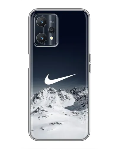 Чехол для Realme 9 с картинкой «Nike — зимние горы»