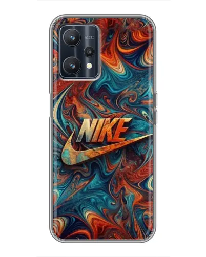 Чехол для Realme 9 с картинкой «Nike в абстракции»