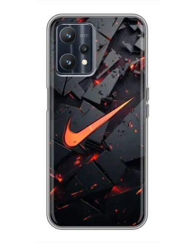 Чехол для Realme 9 с картинкой «Nike — эффект разломов»