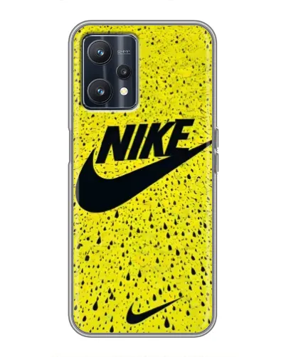 Чехол для Realme 9 с картинкой «Желтый текстурный Nike»