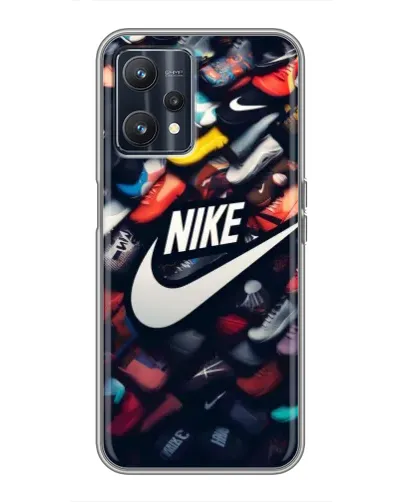 Чехол для Realme 9 с картинкой «Коллекция кроссовок Nike»