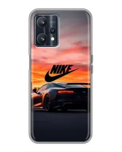 Чехол для Realme 9 с картинкой «Nike и суперкар»