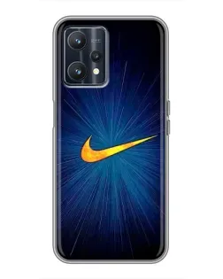 Чехол для Realme 9 с картинкой «Синий пульс Nike»