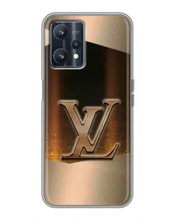 Чехол для Realme 9 с картинкой «LV — золотое сияние»