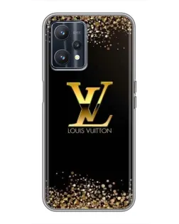 Чехол для Realme 9 с картинкой «LV — золотые искры»
