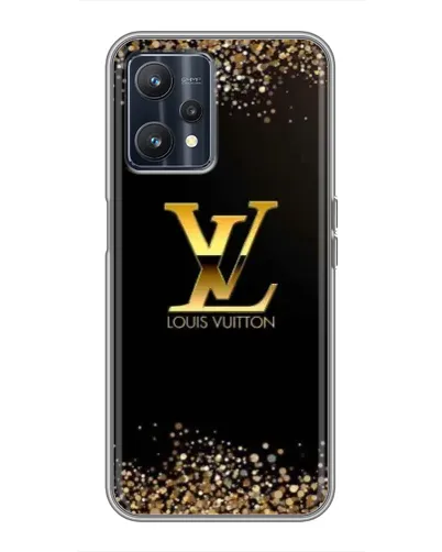 Чехол для Realme 9 с картинкой «LV — золотые искры»