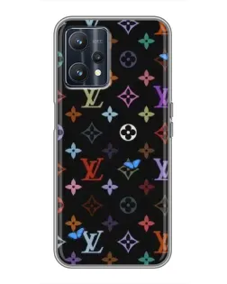 Чехол для Realme 9 с картинкой «Цветная монограмма LV»