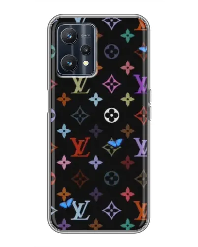 Чехол для Realme 9 с картинкой «Цветная монограмма LV»