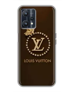 Чехол для Realme 9 с картинкой «LV — золотая печать»