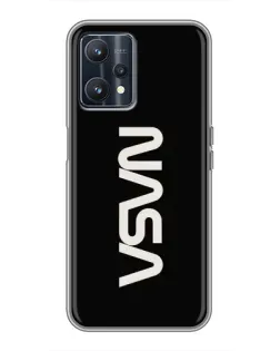 Чехол для Realme 9 с картинкой «NASA — вертикальный логотип»