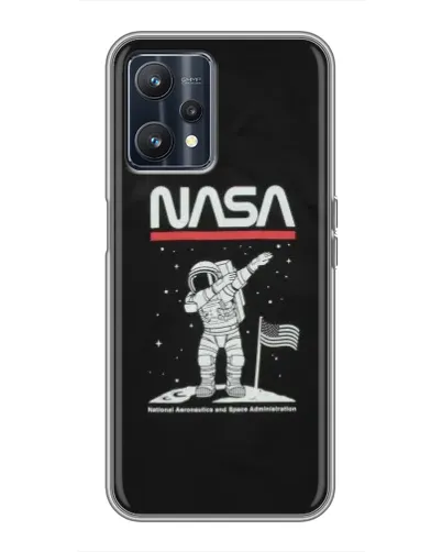 Чехол для Realme 9 с картинкой «NASA — шагаем по Луне» Чехол для Realme 9 с картинкой «NASA — шагаем по Луне»