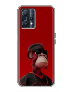 Чехол для Realme 9 с картинкой «Bored Ape в красном»