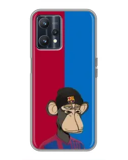 Чехол для Realme 9 с картинкой «Bored Ape — фанат Барсы»