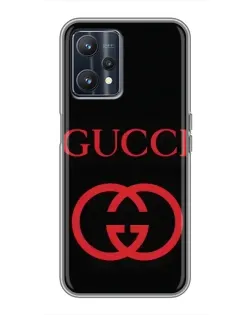 Чехол для Realme 9 с картинкой «Gucci — красный логотип»