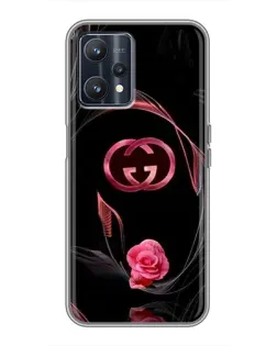 Чехол для Realme 9 с картинкой «Gucci — неоновая роза»
