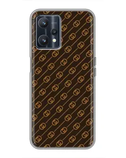 Чехол для Realme 9 с картинкой «Gucci — золотые диагонали»