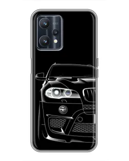 Чехол для Realme 9 с картинкой «Темный силуэт BMW»