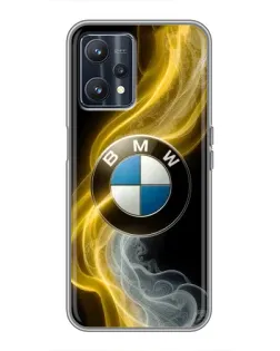 Чехол для Realme 9 с картинкой «Золотистый дым BMW»