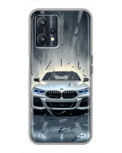 Чехол для Realme 9 с картинкой «BMW в свете фар»