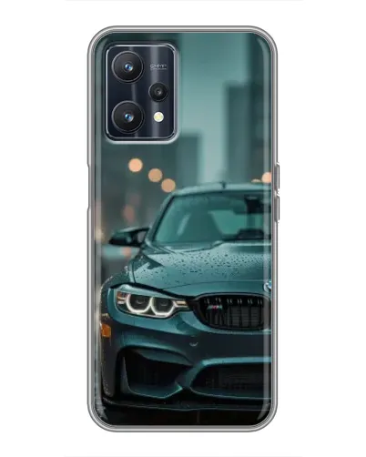 Чехол для Realme 9 с картинкой «BMW в огнях города»