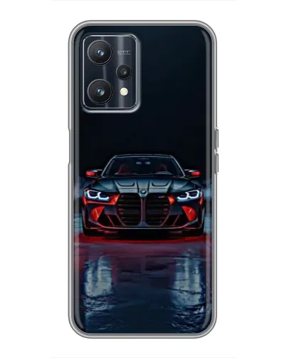 Чехол для Realme 9 с картинкой «BMW на мокрой дороге»