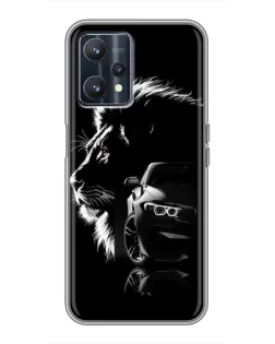 Чехол для Realme 9 с картинкой «BMW и лев»