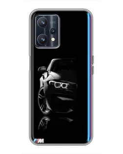 Чехол для Realme 9 с картинкой «Силуэт BMW в темноте»
