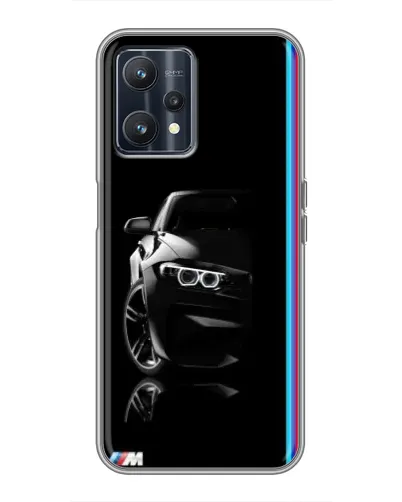 Чехол для Realme 9 с картинкой «Силуэт BMW в темноте»