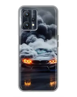 Чехол для Realme 9 с картинкой «BMW в дыму»