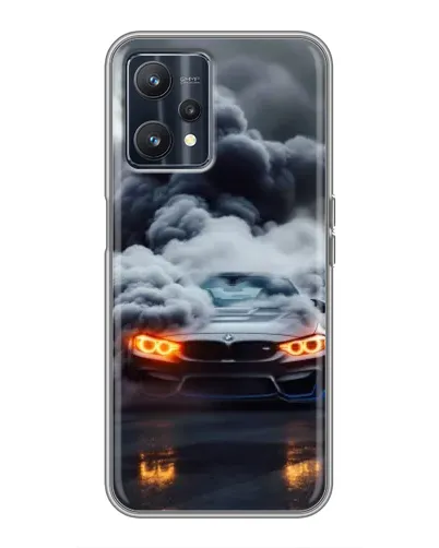Чехол для Realme 9 с картинкой «BMW в дыму»