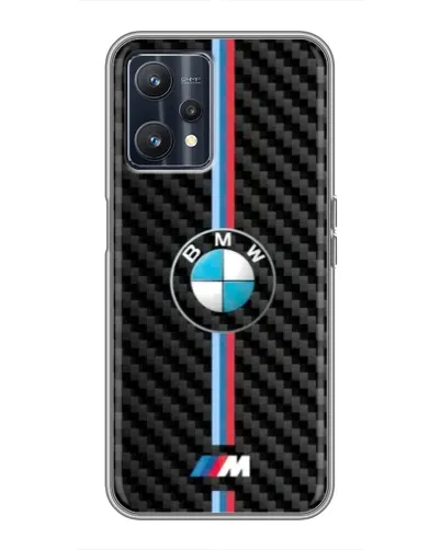 Чехол для Realme 9 с картинкой «Эмблема BMW и карбон»