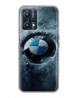 Чехол для Realme 9 с картинкой «Логотип BMW — лед»