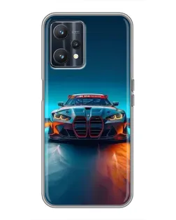 Чехол для Realme 9 с картинкой «BMW — огни неона»