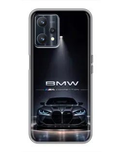 Чехол для Realme 9 с картинкой «BMW сквозь ночной город»