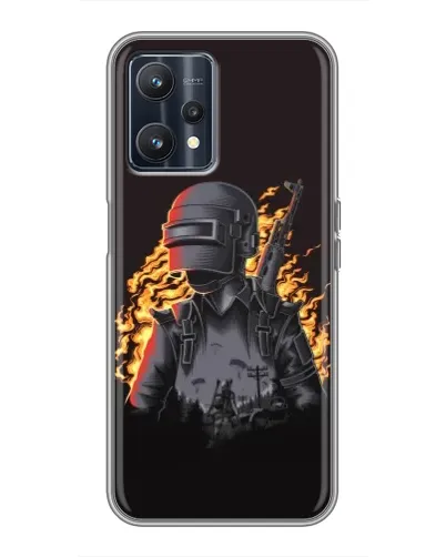 Чехол для Realme 9 с картинкой «PUBG — огненный силуэт» Чехол для Realme 9 с картинкой «PUBG — огненный силуэт»