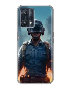 Чехол для Realme 9 с картинкой «PUBG — реалистичный герой»