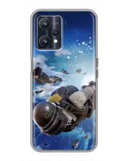 Чехол для Realme 9 с картинкой «Десант PUBG — прыжок»