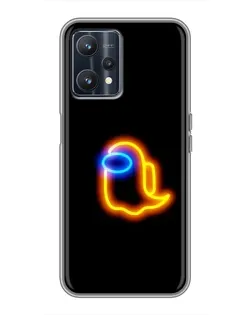 Чехол для Realme 9 с картинкой «Among Us неоновое сияние»