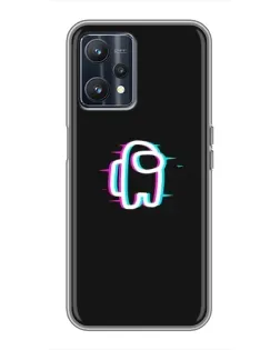 Чехол для Realme 9 с картинкой «Among Us неон»
