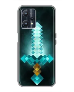 Чехол для Realme 9 с картинкой «Алмазный меч неон»