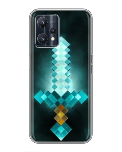 Чехол для Realme 9 с картинкой «Алмазный меч неон» Чехол для Realme 9 с картинкой «Алмазный меч неон»