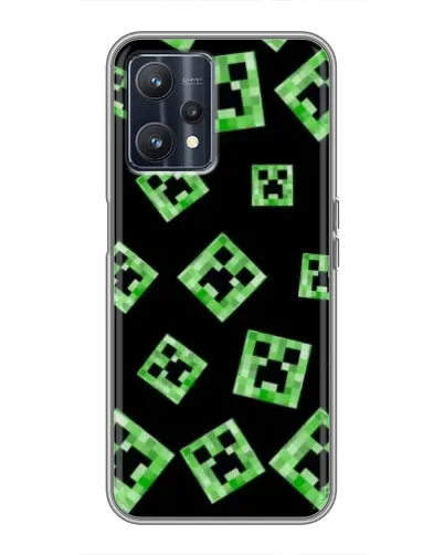 Чехол для Realme 9 с картинкой «Паттерн с криперами» Чехол для Realme 9 с картинкой «Паттерн с криперами»