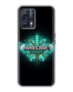 Чехол для Realme 9 с картинкой «Minecraft Diamond лого»