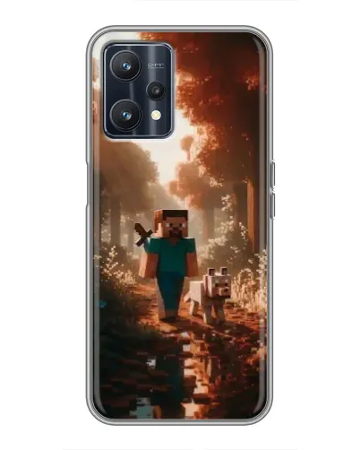 Чехол для Realme 9 с картинкой «Стив в лесу» Чехол для Realme 9 с картинкой «Стив в лесу»