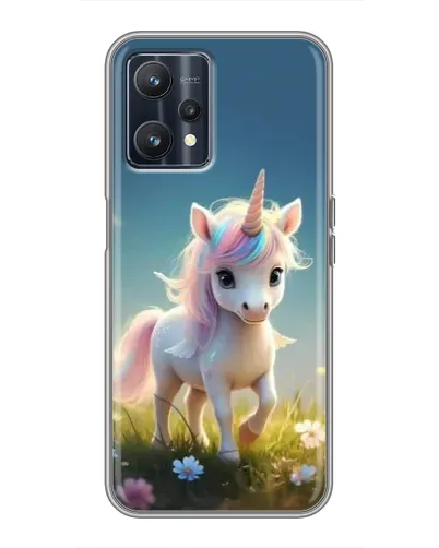 Чехол для Realme 9 с картинкой «Единорог на поляне» Чехол для Realme 9 с картинкой «Единорог на поляне»